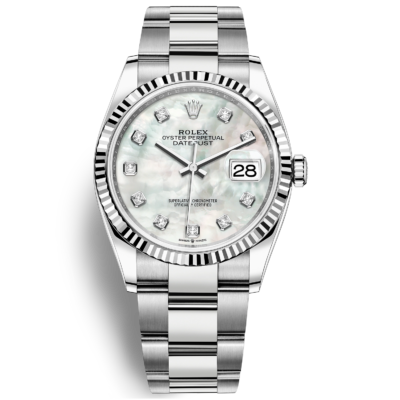Dong Ho ROLEX DATEJUST 36 126234 MAT SO VO TRAI TRANG DAY DEO OYSTER