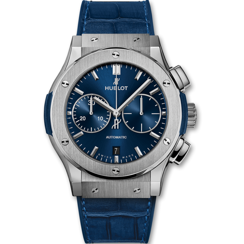 Hublot Classic Fusion Blue Chronograph Titanium Blue Dial