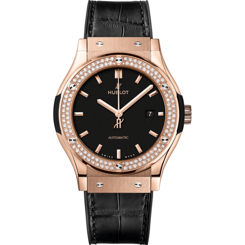 Hublot classic fusion king gold diamonds 42mm